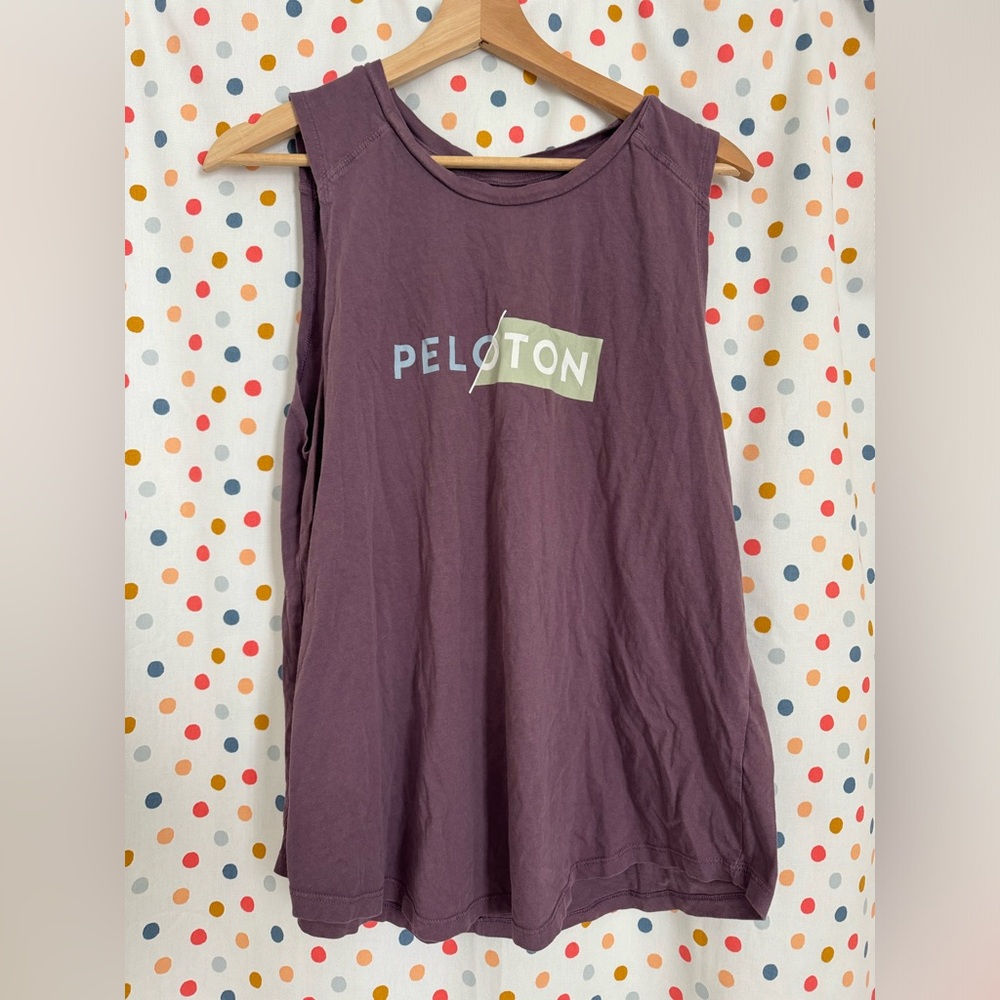Peloton Womens Tank Top Size Large Biking Training Shirt Or Athleisure Purple